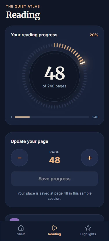Folio's Reading screen.